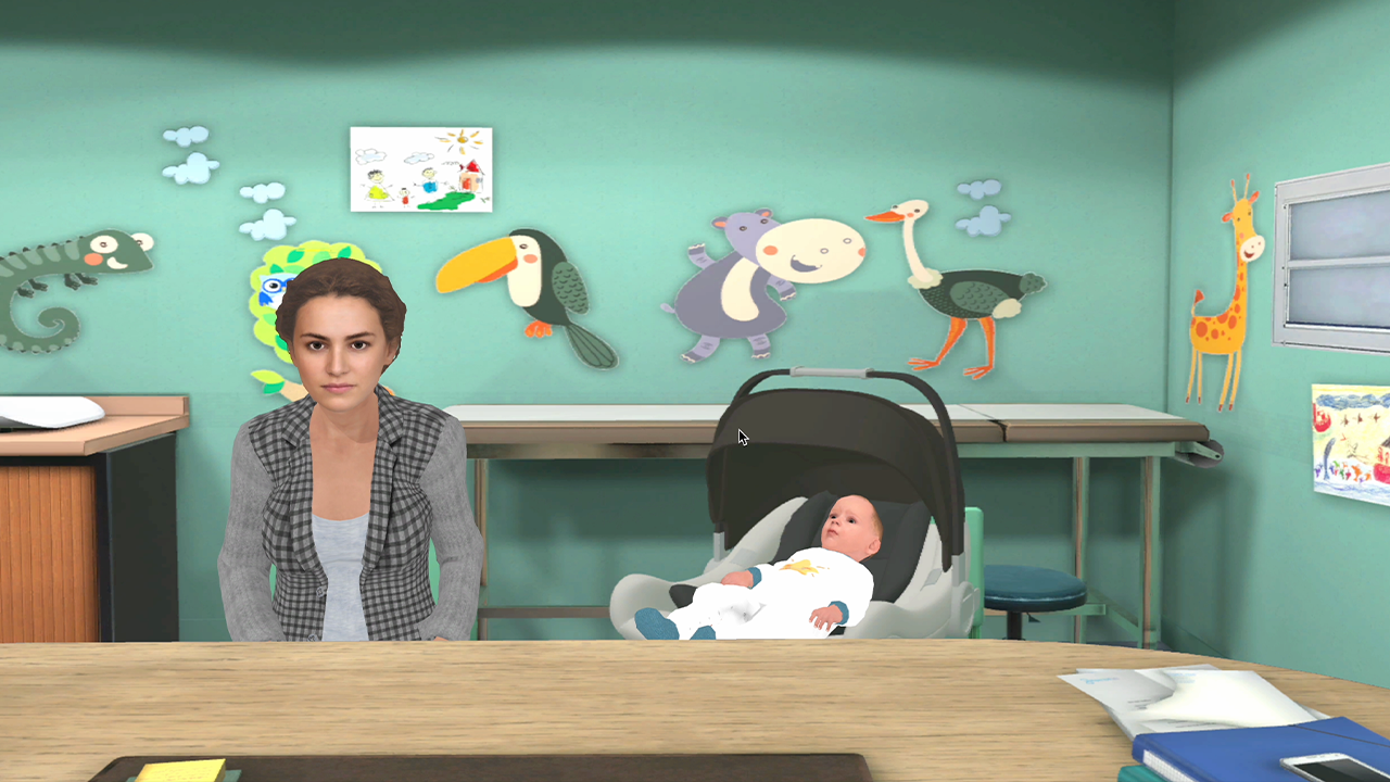 Photo du simulateur numérique : Culture du doute 1 l Module 1 qui présente la maman et son nourrisson
